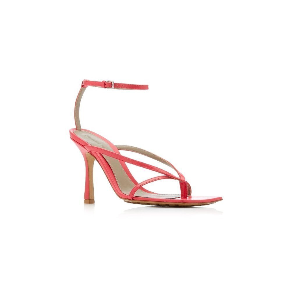 Bottega Veneta Lambskin Stretch Multi Strap Sandals Lollipop Womens Size 38